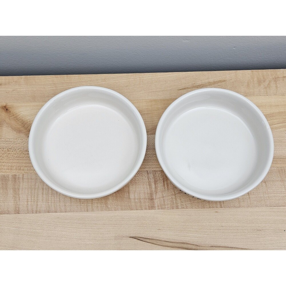 Rae Dunn PURRFECT + PRINCESS Cat Bowls 5" Magenta Artisan Collection Food Dish - Picture 3 of 8
